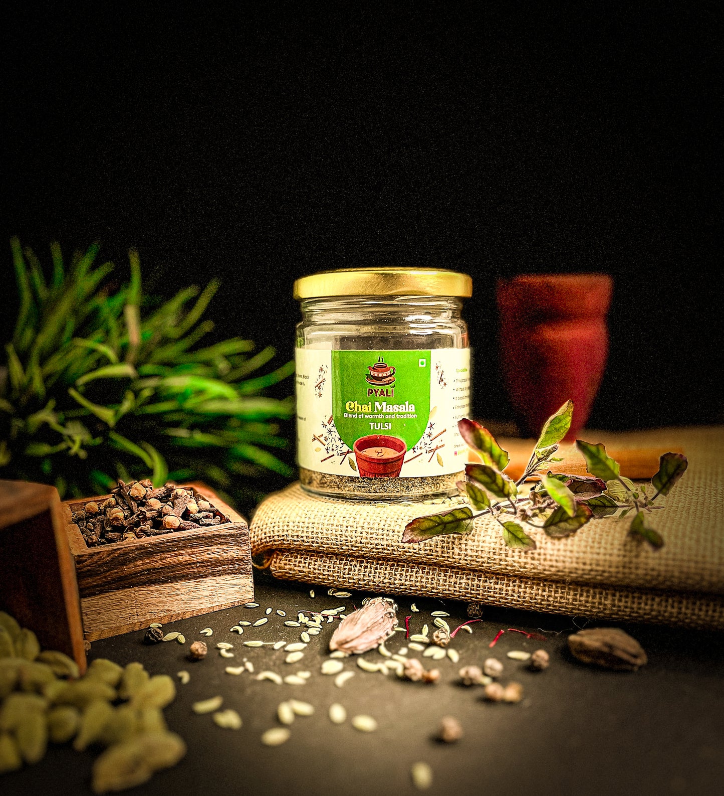 Pyali tulsi chai masala 60 gm pack -Refreshing and revitalising blend