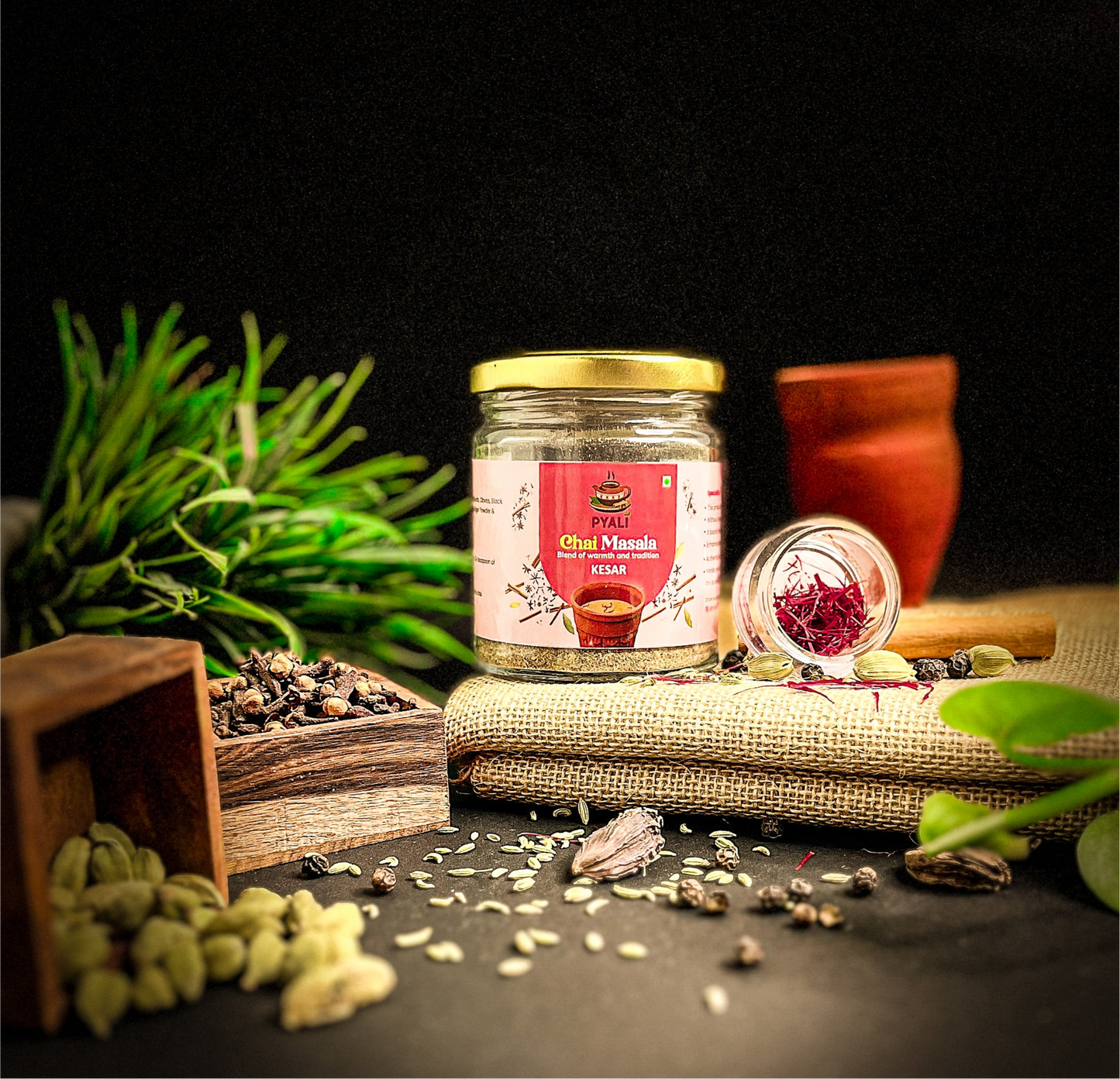 Pyali Kesar Chai Masala 60gm pack– A Royal Blend of Saffron and Spices!